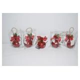 5 NEW 60mm Red Metal Christmas Bells