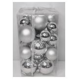 NEW 27 Pack Silver Assorted Christmas Balls