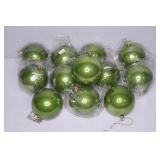 12 NEW 90mm Pearl Olive Christmas Balls