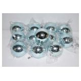 12 NEW 90mm Shiny Blue Christmas Balls