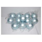 12 NEW 90mm Matte Baby Blue Christmas Balls