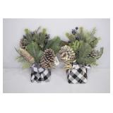 2 NEW Mixed 13" Christmas Arrangements