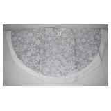 NEW White Glitter 48" Fleece Tree Skirt