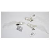 3 pc NEW Glass White Bird w Feather Ornaments