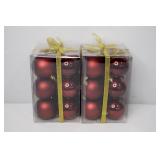 2 NEW (12) Packs Burgundy Christmas 2" Balls