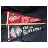 2 Banners- Detroit Red Wings & Chicago Black