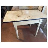 Rustic table with enamel top