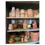 Large lot of clay pots