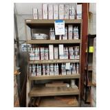 GROUP OF CAULK, VARIOUS COLORS, W/ SHELF