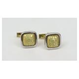 PAIR 18K SCROLL DESIGN CUFFLINKS