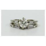 14K DIAMOND WEDDING SET, 1.48CTW