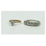 (2) 14K DIAMOND RINGS