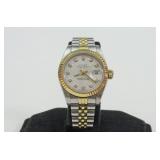 LADIES ROLEX DATEJUST STAINLESS & 18K GOLD WATCH