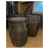 Antique Oak Whiskey Barrel ~24" x 35" high