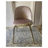 Zomba Gold and Pink Velvet Chair - NEW