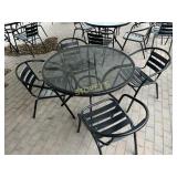 42" Glass Patio Table w/ 4 Chairs