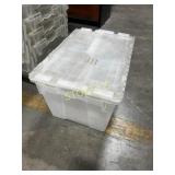 4 White Fold Top Storage Totes - 15 x 21 x 12