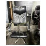 Black Leather Like Office Chair - Needs a Dust