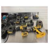 LG Qty of Battery Chargers, Batteries, Drills,