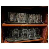 ~45 Drink Glasses & 3 Trays