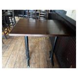 Dbl Pedestal Wood Top Bar Table ~30 x 42 x 43