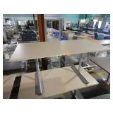 Grey laminate table 30 " x 60 " on stainless