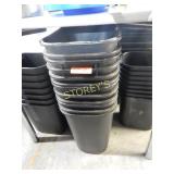 Approx. 12 black plastic waste pails