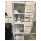 White 2 Door Cabinet & Contents - 18 x 15 x 72