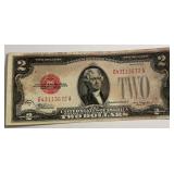 1928 C Crisp Red Dot $2 Dollar Note