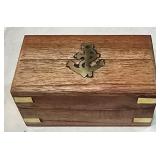 Small Wood Box w/ Leather Covered Periscope