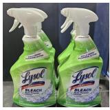 2 Lots of 2 ea  Lysol Bleach Muti-Purpose Cleaner