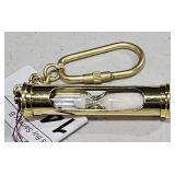 Gold Toned Sand Timer Key Ring