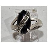 Sterling Ring w/ Black Onyx Stone sz 5.5