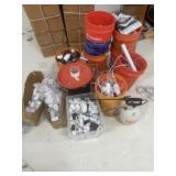 Buckets of PVC supplies