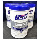 3 Purell surface disinfecting wipes