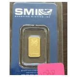 1 Gram .999 Fine Gold Bar , Sunshine Minting