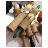 Assortment of 5 Vintage Wooden Rolling Pins