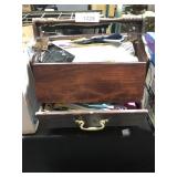 Sewing box with miscellaneous sewing items