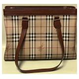 PP - BURBERRY HAYMAKER PRINT CANVAS/LEATHER BAG