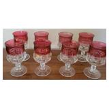 D - SET OF 8 KING CROWN CRANBERRY WATER GOBLETS