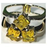 10KT YELLOW GOLD CITRINE RING 4.66 GRS