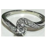 10KT WHITE GOLD DIAMOND RING 2.95 GRS