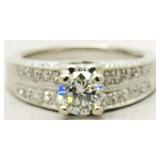 14KT WHITE GOLD 1.20CT DIAMOND RING WITH .70CT