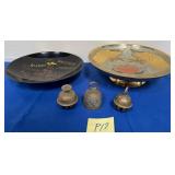 55 - VINTAGE PLATES & BRASS BELLS (P17)