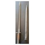 M - VINTAGE BAYONET SWORD W/ SHEATH (B16)