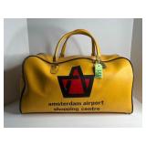 1970S YELLOW TRAVEL BAG FROM AMSTERDAM AIRPORT