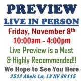 PREVIEW LIVE IN PERSON - Friday, November 8th