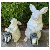 B - LOT OF 2 RABBITS & LANTERNS (F1)