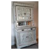 R - ANTIQUE FRENCH STYLE HUTCH W/ TV (R4)