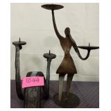 11 - LOT OF 2 SCULPTED CANDLE HOLDERS (G44)